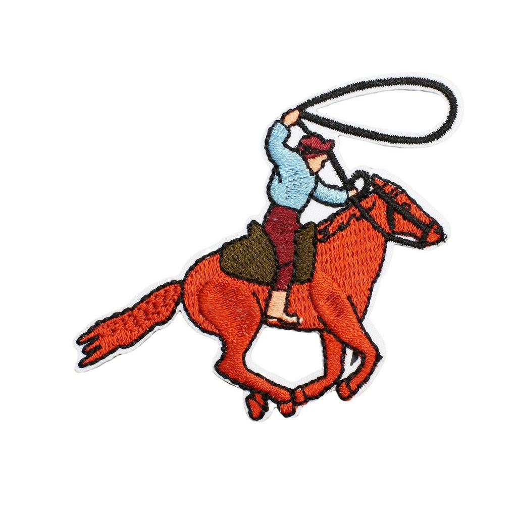 Новые декоративные нашивки с популярными на Западе джинсовыми вышивками, наклейки с вышивкой «Лошадь и пистолет», вышитые штампы, вышитые этикетки