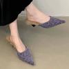 Fur Slippers Women Pointed Toe Mules Shoes Woman 2024 Trend Elegant Winter New Short Plush Fashion Pumps Slingback Zapatos Mujer