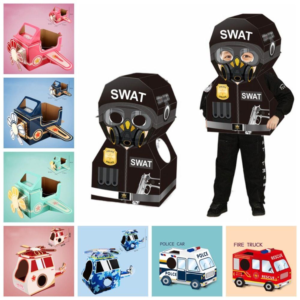 Engine Car Dinosaur Cardboard Box Car Dinosaur Paper House Performance Props