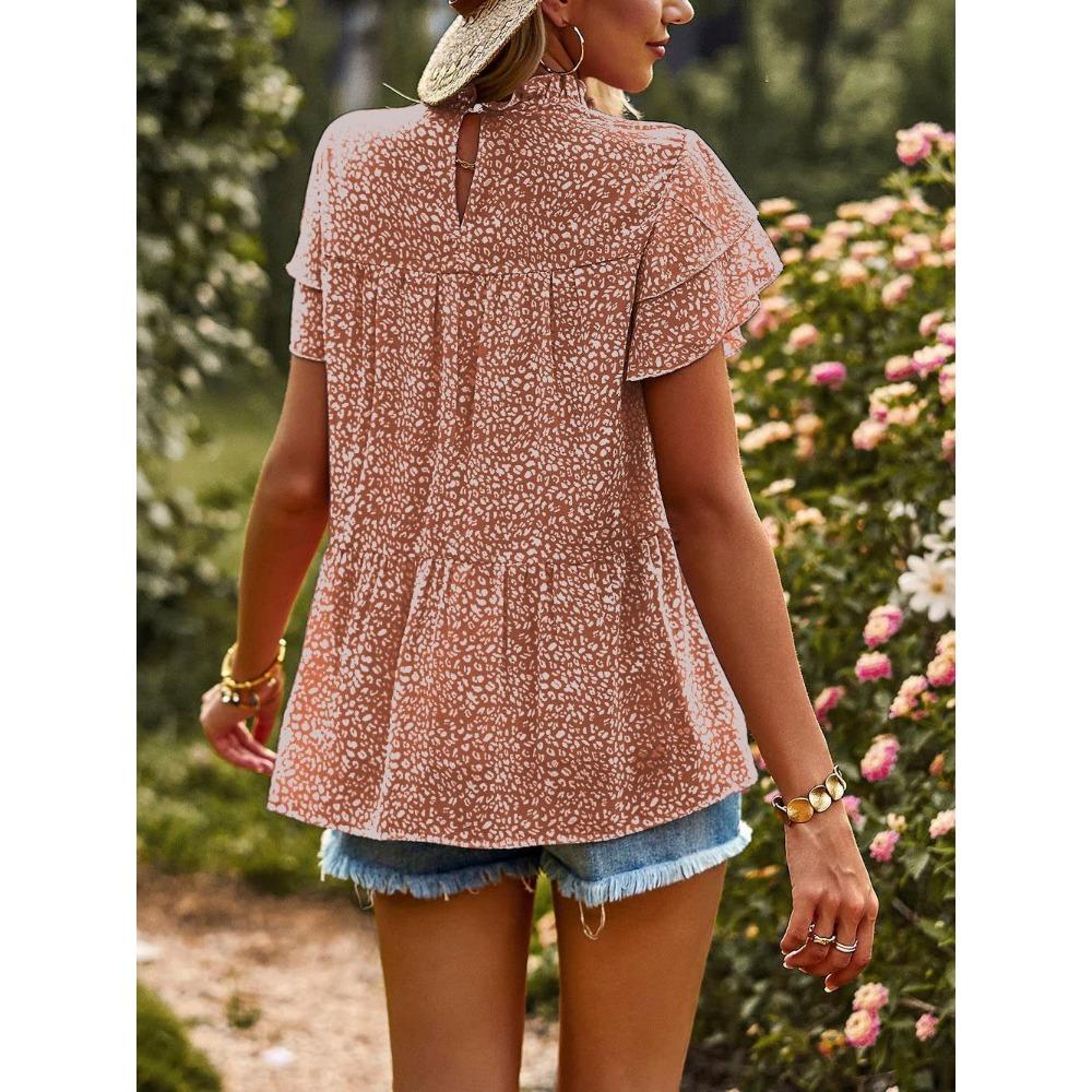 GMXIA Весна-лето в горошек с коротким рукавом шифоновая рубашка-основа для женщин