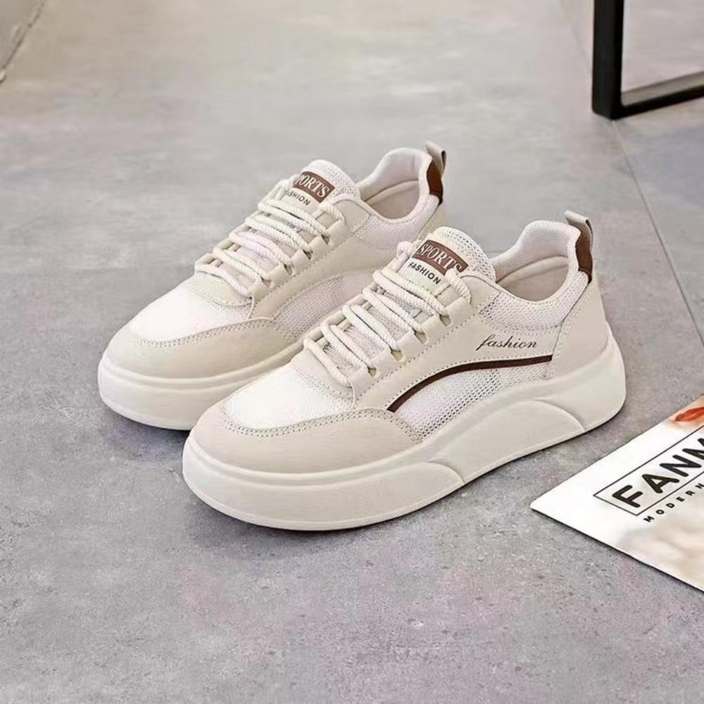 Весенние белые туфли 2024 года, новые дышащие модные спортивные сетчатые туфли с толстой подошвой Zapatos De Mujer