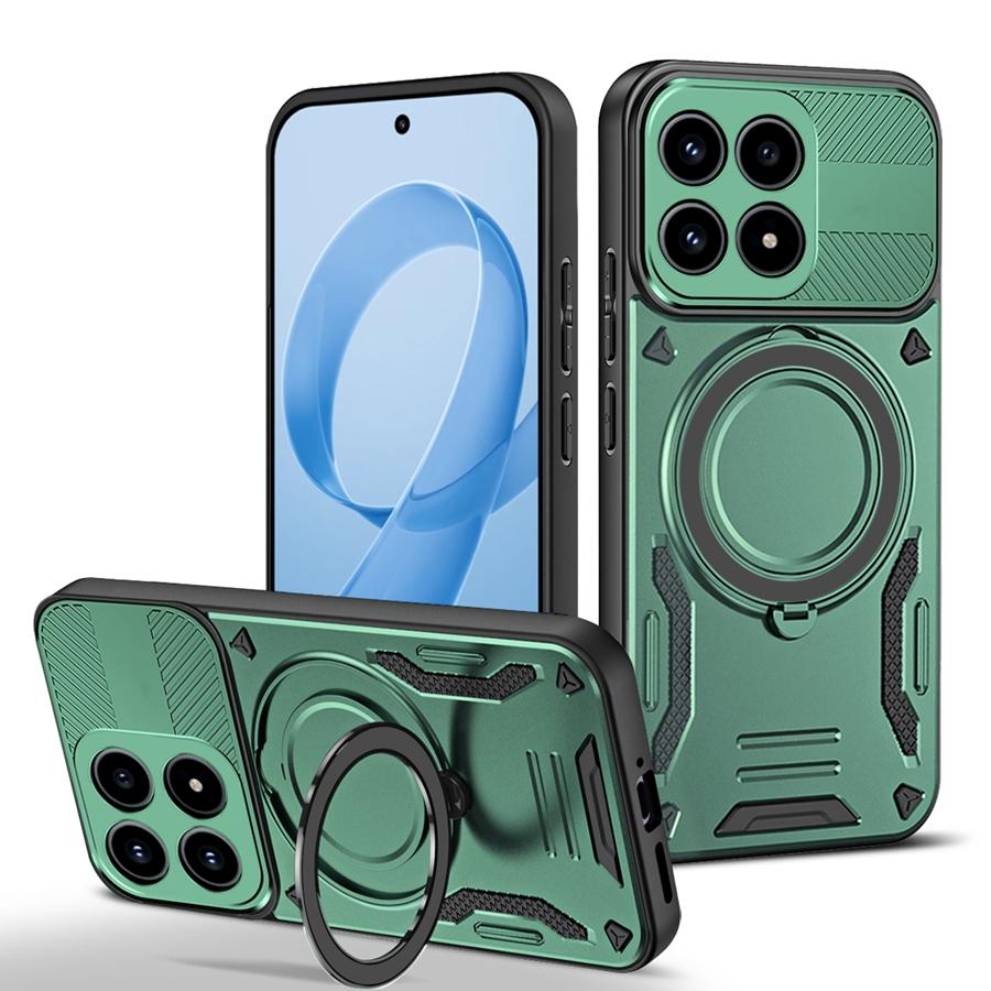 Бронированный противоударный магнитный чехол для Xiaomi 14T 14 15 15T Poco C75 C85 X7 M6 M7 Pro 5G F7 Ultra с кольцом-держателем для автомобиля