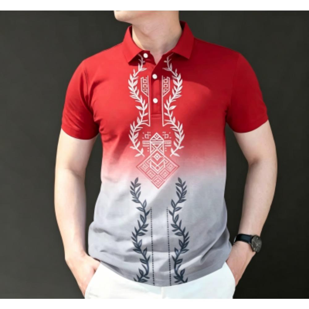 Men's Fashion Bohemian 10 Colors Print Polo Shirt Men's Outdoor Street Short Sleeve Tees Top Summer Casual T-shirt Men's and Women's Polo Shirt