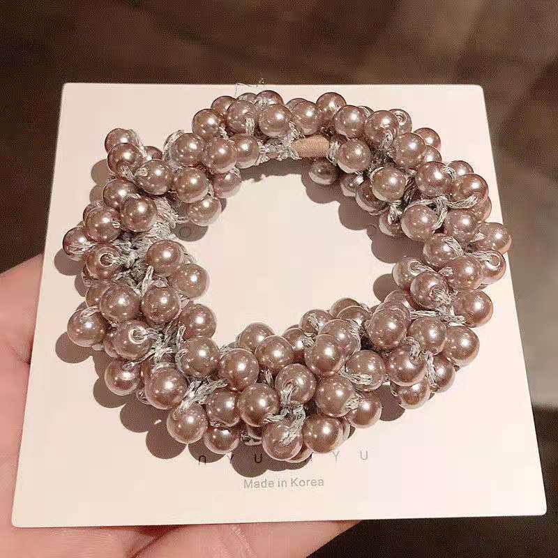 Повязка для волос и браслет двойного назначения с жемчужными бусинами - высокая эластичность, аксессуар для волос в корейском стиле