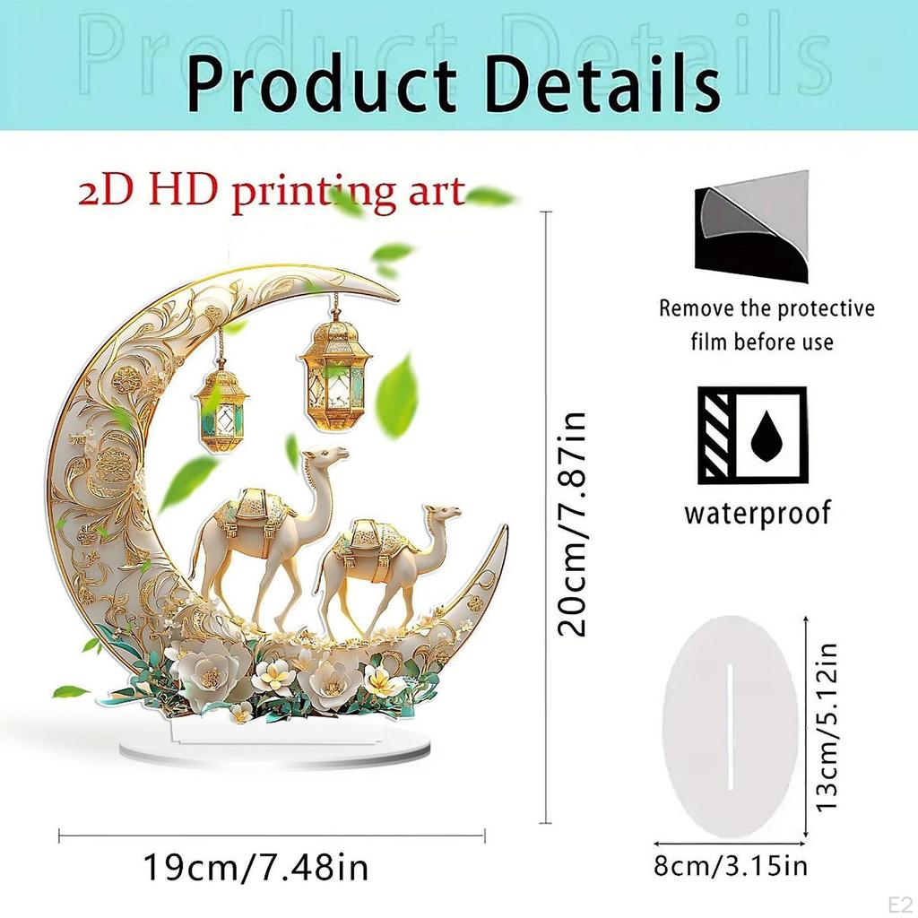 Ramadan Decor Waterproof Ideal Gift Table Sign for Festival Home Party