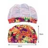 Printed Sports Accessories Elastic Nylon Turban Long Hair Protect Pool Bathing Hats Swimming Cap