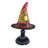 Nostalgie Stained Glass Witch Hat Lamp, USB Powered Night Light for Bedroom Shelf Decor, Halloween Warm Glow Gothic Table Lamp Home Office