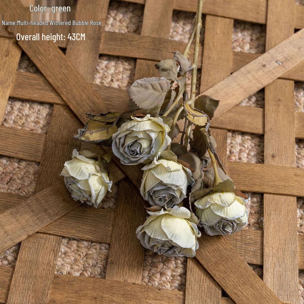 Multi-head Withered Rose Bubbles Artificial Flowers for Wedding Decorations