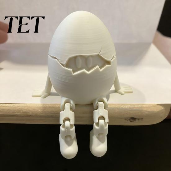 Desktop Ornament for Home Decor Articulated Easter Egg Fidget Toy, 3D Printed Cute Flexible Healing Desk Figurine Toy with Movable Joints Stress