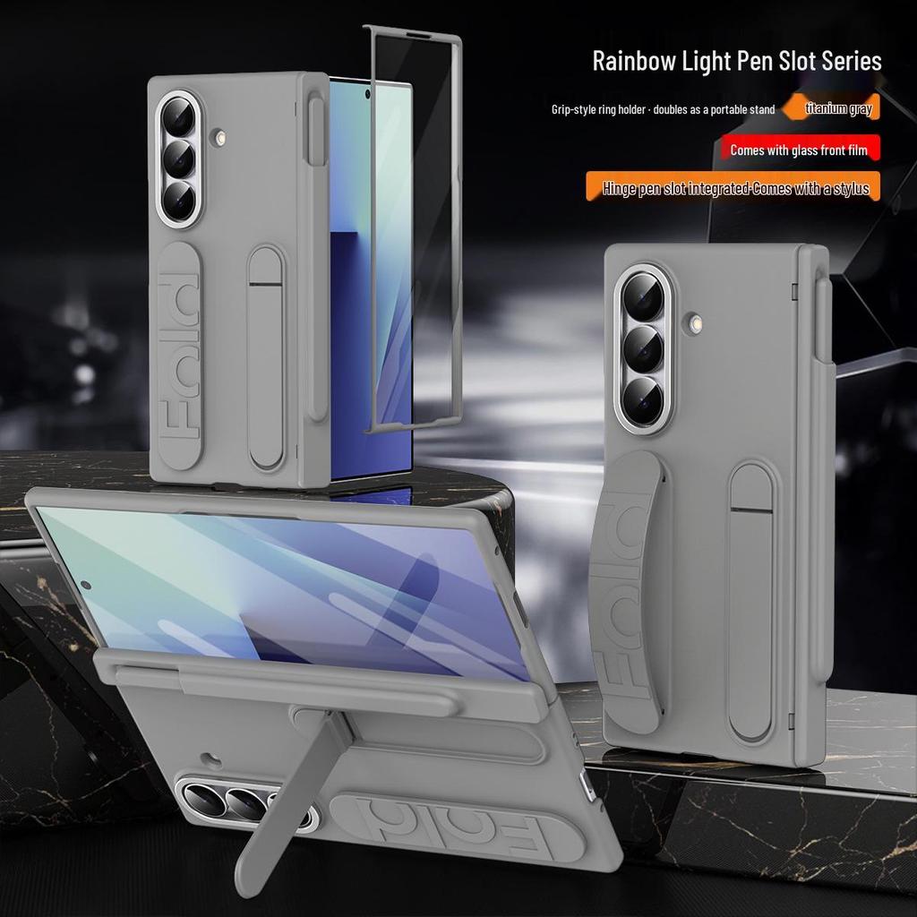 Anti-Fall Case with Pen Holder & Wrist Strap for Samsung Z Fold 3-7