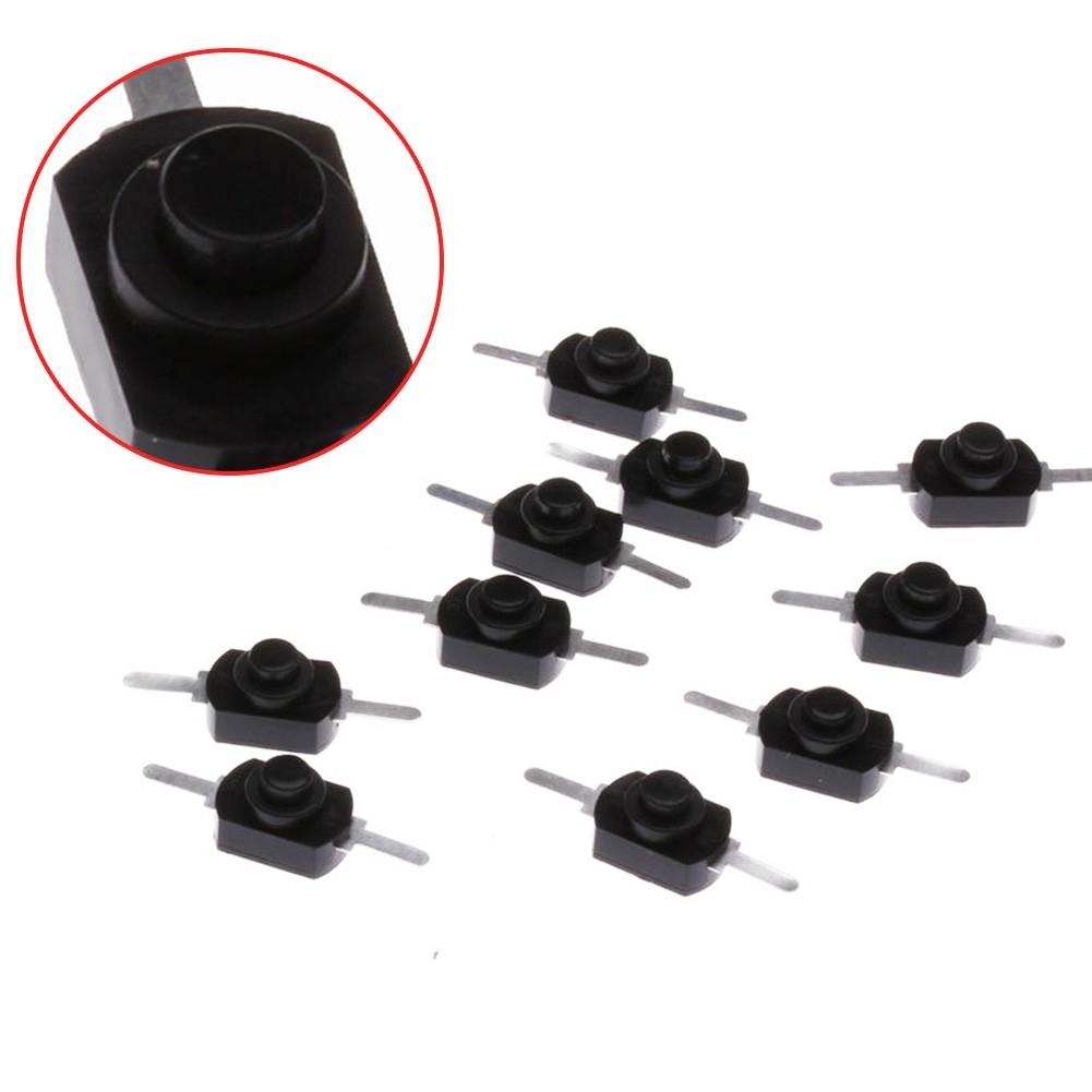 Latching Switch Mini Push Torch 10pcs Black + Silver