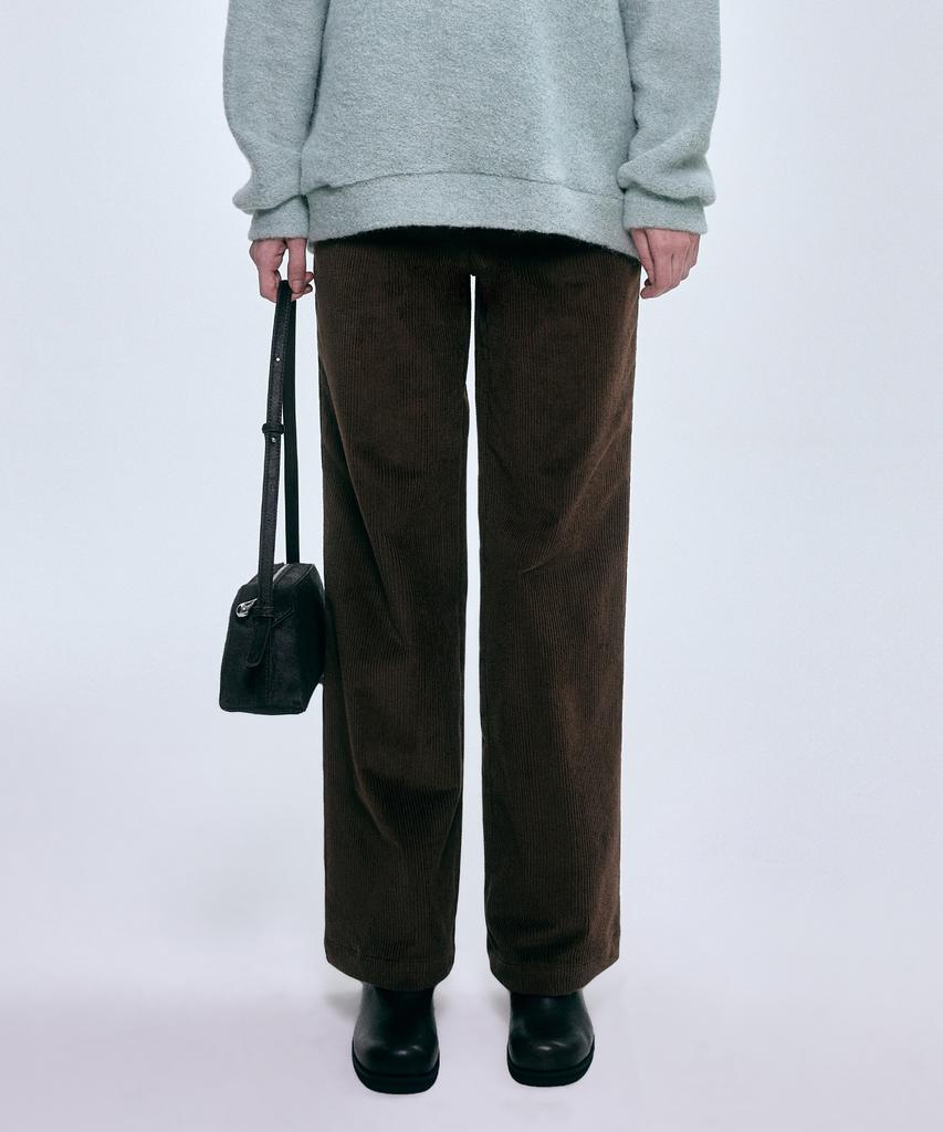 FOVERE Basic Corduroy Fleece-Lined Pants Brown