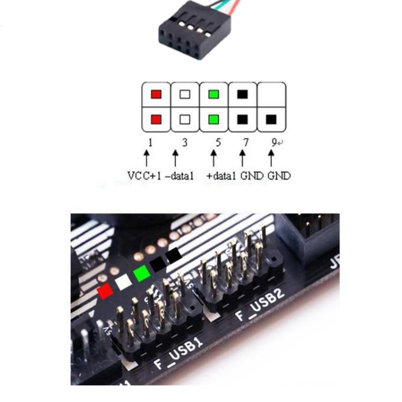 Высокоскоростной кабель питания USB 3.1 Type C с 9-контактными разъемами для материнских плат для VВторичного экрана ПК ЖК-экрана