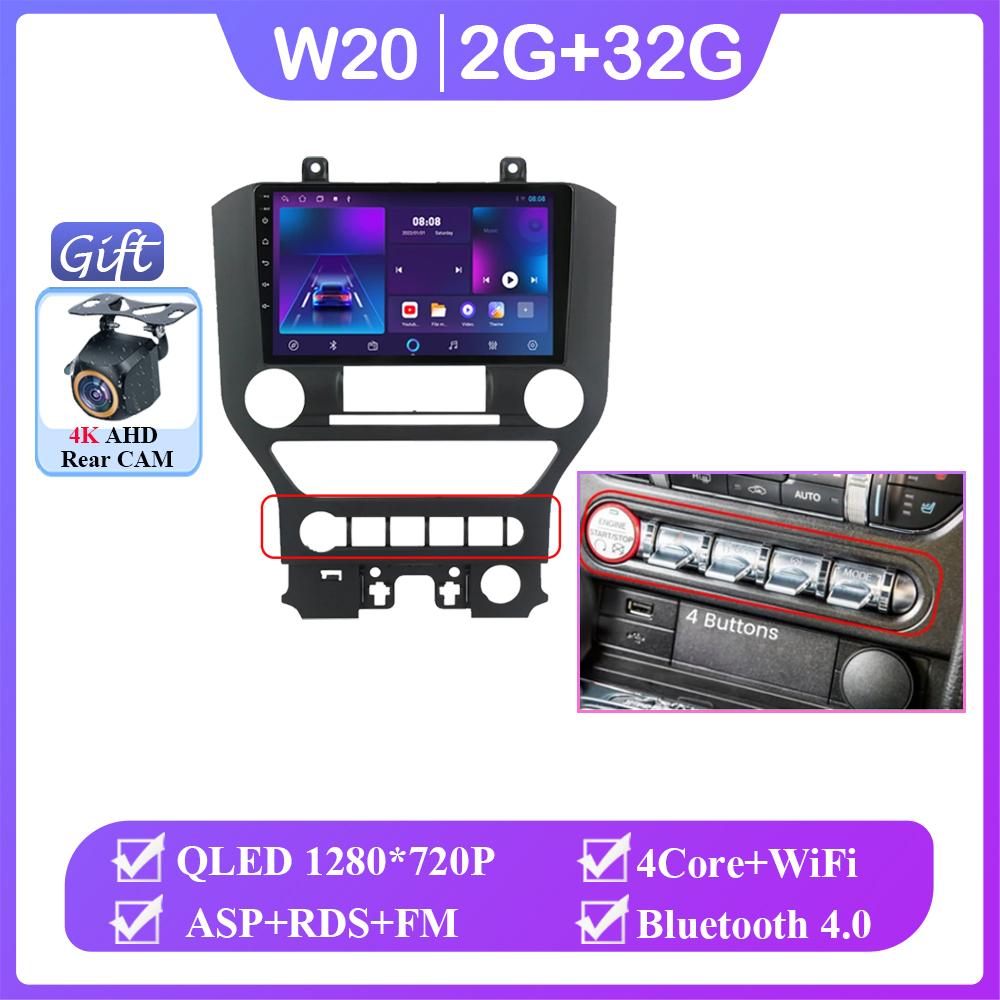 Android 14 Carplay Car Radio для Ford Mustang S550 2014 2015 – 2021 Навигация GPS Мультимедийный проигрыватель стерео WiF+4G 360 Камера BT