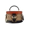 Круглая сумка через плечо изsignature холста и кожи с застежкой-каретой C7231-IMRL7