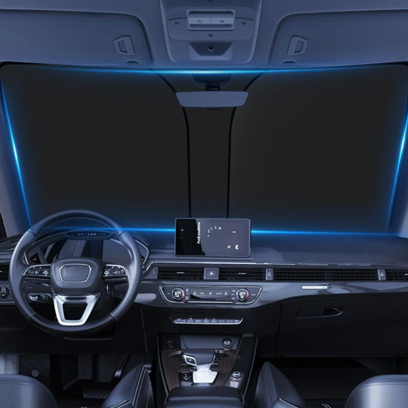 Автомобильный серебристый тканевый солнцезащитный козырек, улучшенный, утолщенный, складной, охлаждающий, передний солнцезащитный козырек, аксессуары для лобового стекла