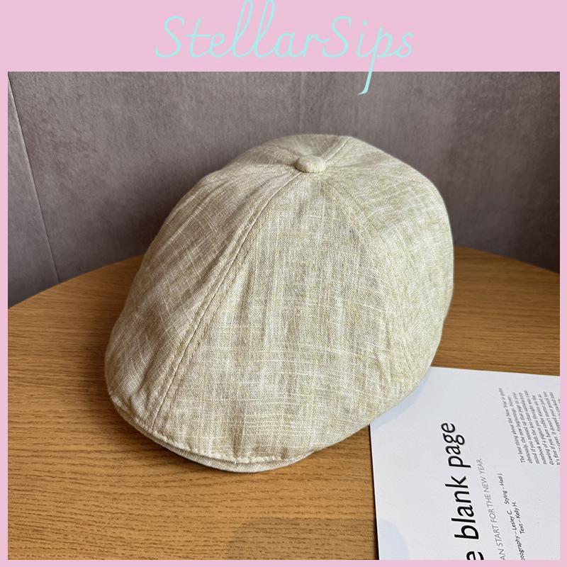 Cotton Linen Flat Cap For Women With Sun Protection And Breathability For Spring Summer Wear