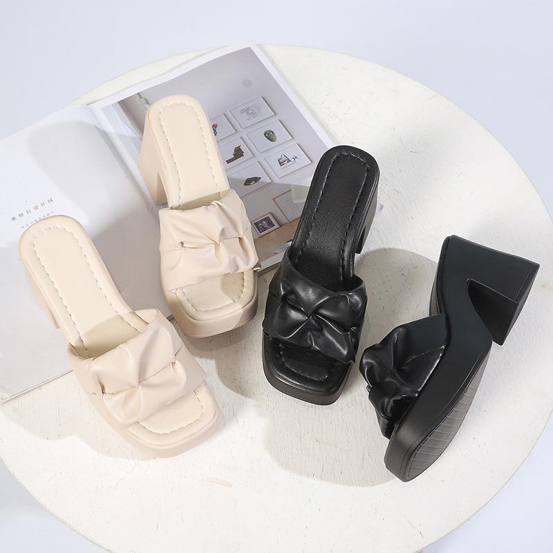 High Heel Slippers Thick Bottom Waterproof Platform Women Sandals