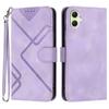 For Samsung Galaxy A06 5G Wallet Case Line Imprinted PU Leather Phone Cover with Strap