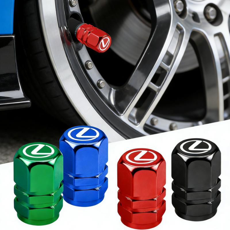 4pcs/set Car Wheel Tire Valve Caps Tyre Stem Covers Accessories For Lexus RX330 Fsport IS200 IS250 RX350 GX NX300h Ct200h ES300h