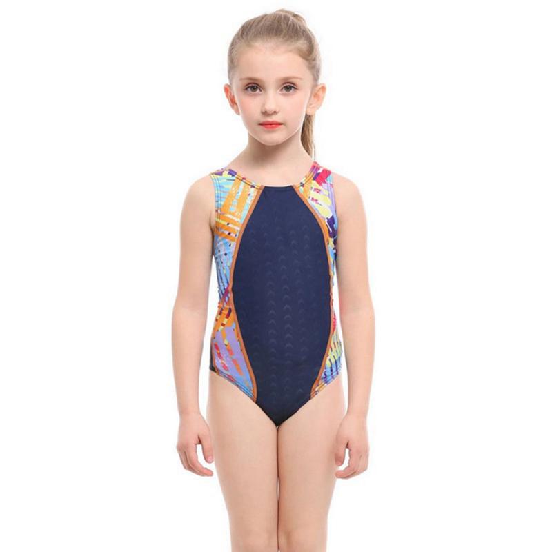 Детский цельный купальник для девочек, дышащий цветной детский купальник в стиле пэчворк