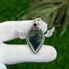 Solar Moss Agate Stone Mozambique Garnet 925 Sterling Silver New Pendant Jewelry