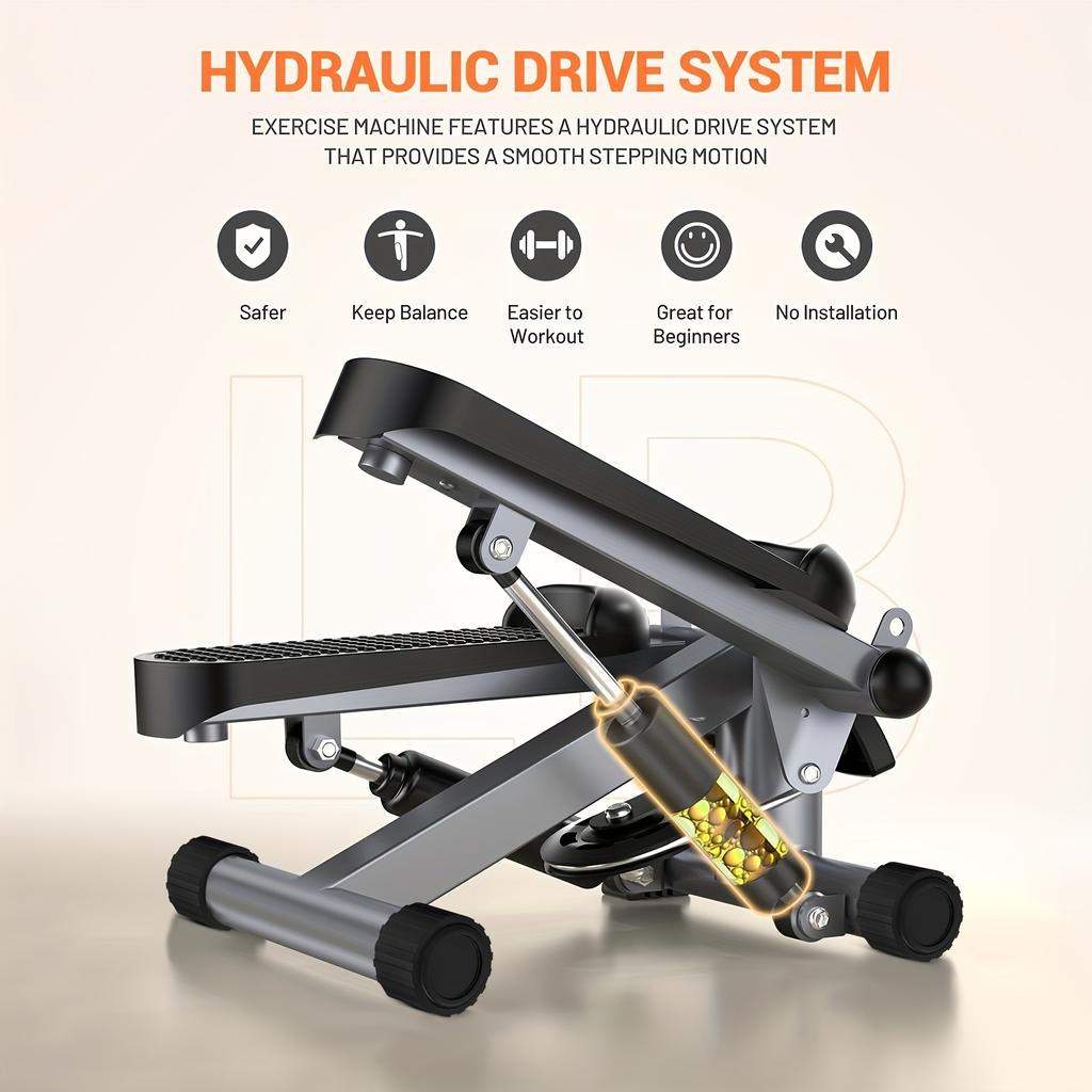 Степпер для упражнений, мини-степпер с тренажерами для домашних тренировок, гидравлический степпер для фитнес-лестницы с лентой сопротивления и счетчиком калорий