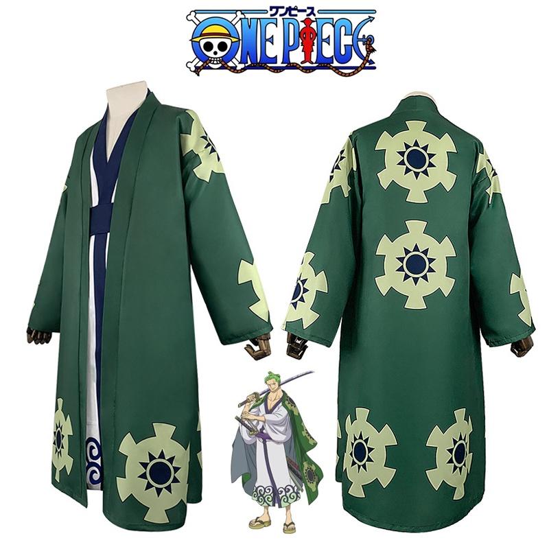 Костюм-кимоно Ророноа Зоро из One Piece, полный комплект, идеально подходит для Comic Con, Хэллоуина и семейных собраний.