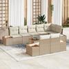 VidaXL Garden Sofa Set with Cushion 9 Pcs Beige Poly Rattan, Garden and Terrace, Modern Outdoor Lounge, 3348117