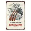Металлический плакат Winchester Пуля Ретро Настенное искусство Декор гаража Винчестер Банка с патронами Вывеска Декор стены мужской берлоги Винтажная металлическая табличка
