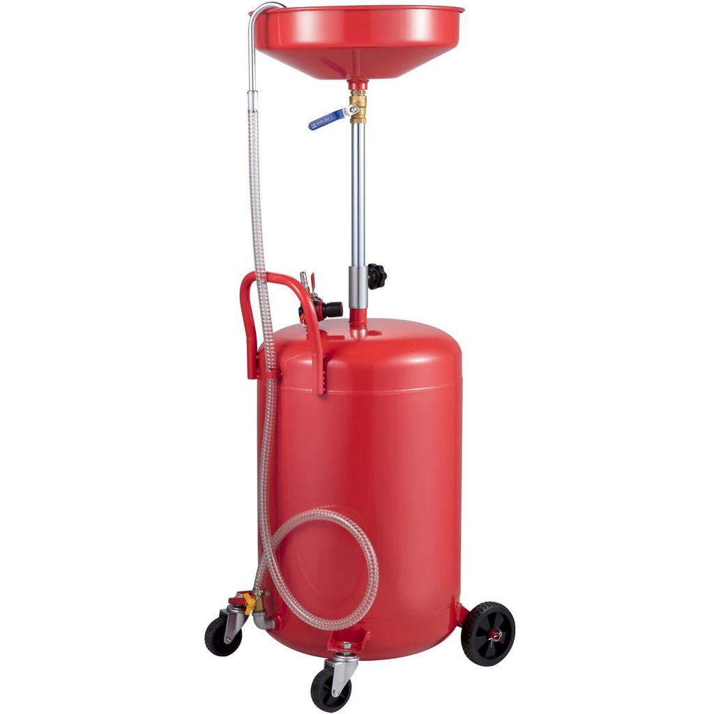 Waste Oil Drain Tank 20 Gallon Portable Oil Drain Air Operated Drainer Oil Change, Oil Drain Container, Fluid Fuel Transfer Drainage Adjustable Funnel
