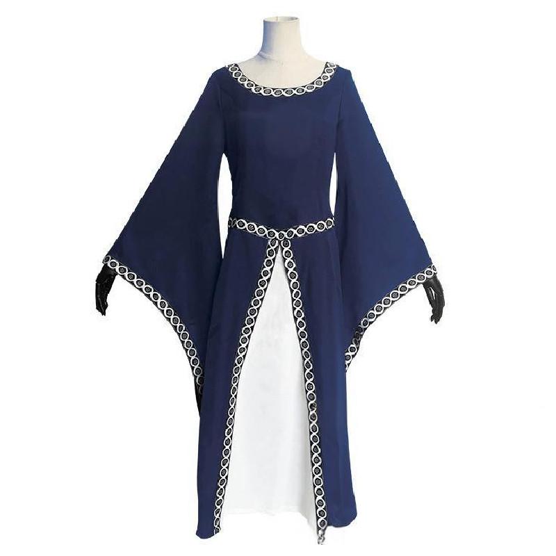 Ирландское средневековое длинное платье для косплея, костюм на тему аниме, с завязками для мужчин и женщин