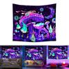 UV Fluorescent Fantasy Moon Mushroom Tapestry Print Wall Hanging Art Home Decor