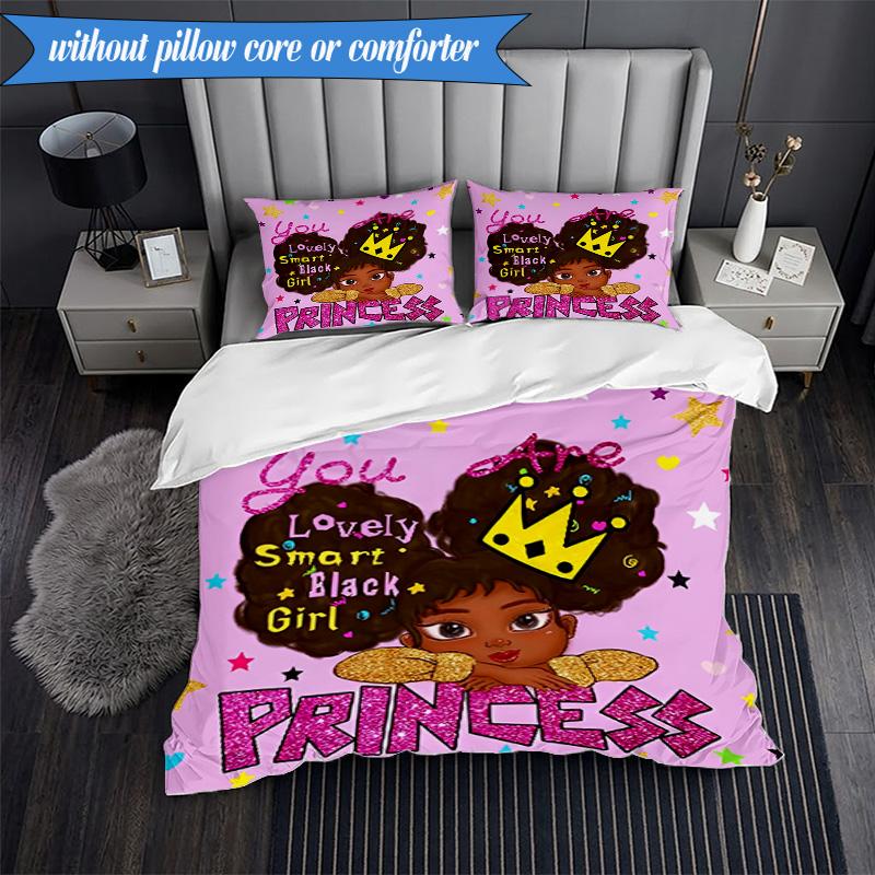 Black Princess Magic Celebration 3pcs K-pop music group Bedding set,Ideal for Bedroom, Dormitory,Including Duvet Cover And 2pcs Pillowcases,Fan gifts
