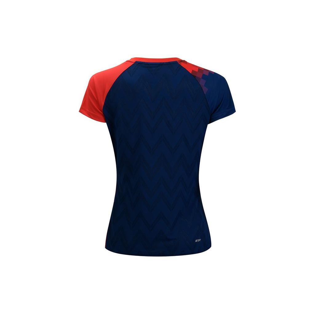 Футболка с коротким рукавом для соревнований по бадминтону Li Ning, быстросохнущая, классная, для женщин, синяя AAYR196-4