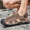 2025 New Bag Head Sandals Men's Breathable Men's Outdoor Beach Shoes Hollow Sports and Leisure Foreign Trade Leather Large Size