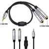 Dual 6.35mm Female To 3.5mm TRS Stereo Cable,1/8 Inch Mini Jack To 2x6.35mm Female Y-Splitter Stereo Microphone Cable