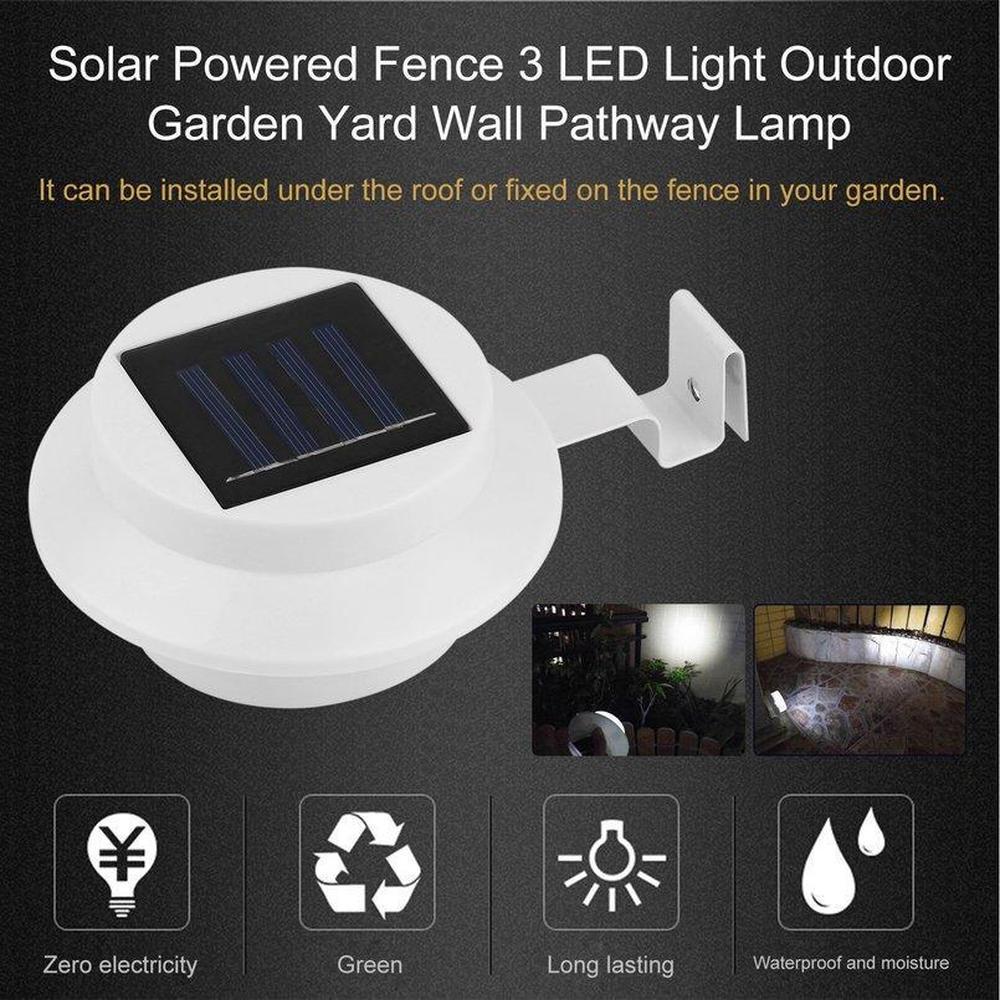 3 светодио дный на солнечной энергии забор водосточный свет открытый сад настенный лобби дорожный светильник солнечная панель путь забор