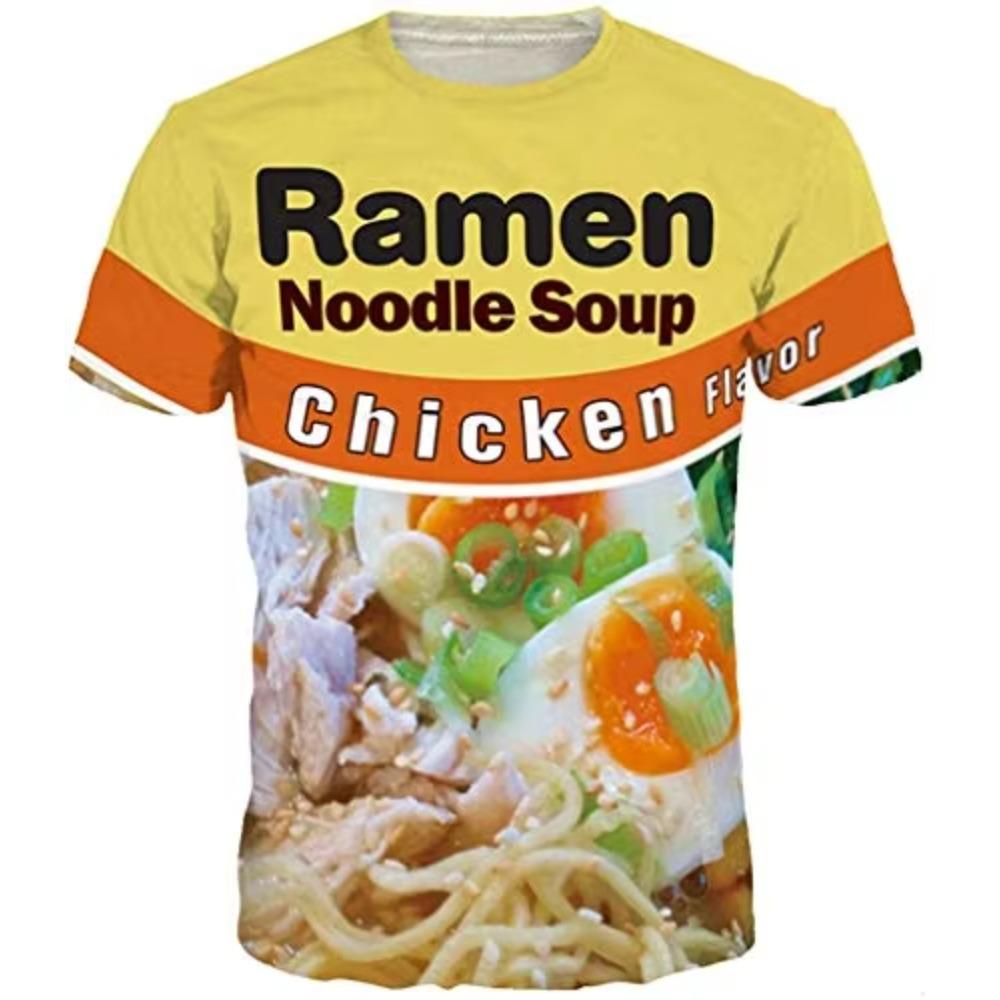 3DT-shirt personalized food noodle Cheetos chicken Takis top street casual oversized T-shirt