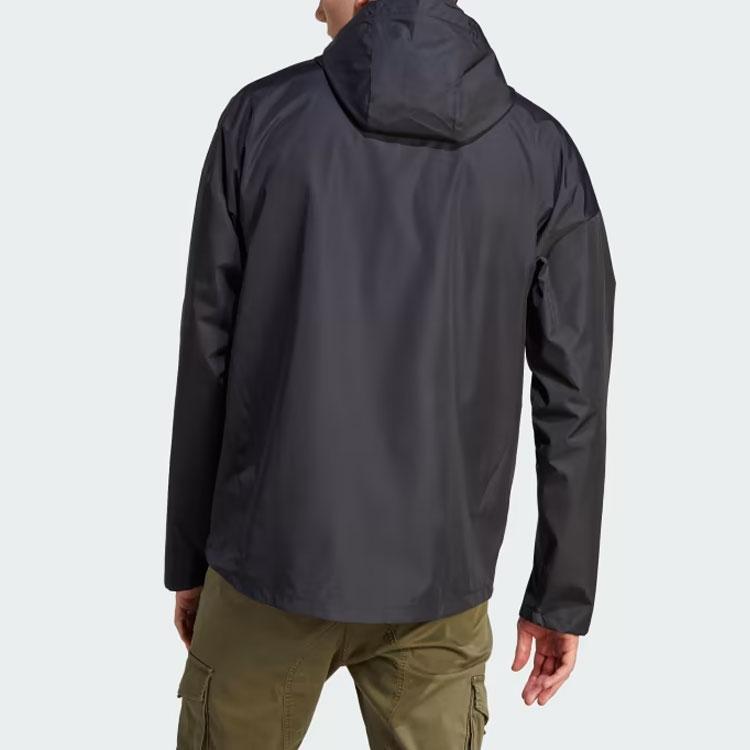 Adidas Ветровка City Escape, однотонная, с длинным рукавом, с капюшоном, мужская куртка, черная IA3086