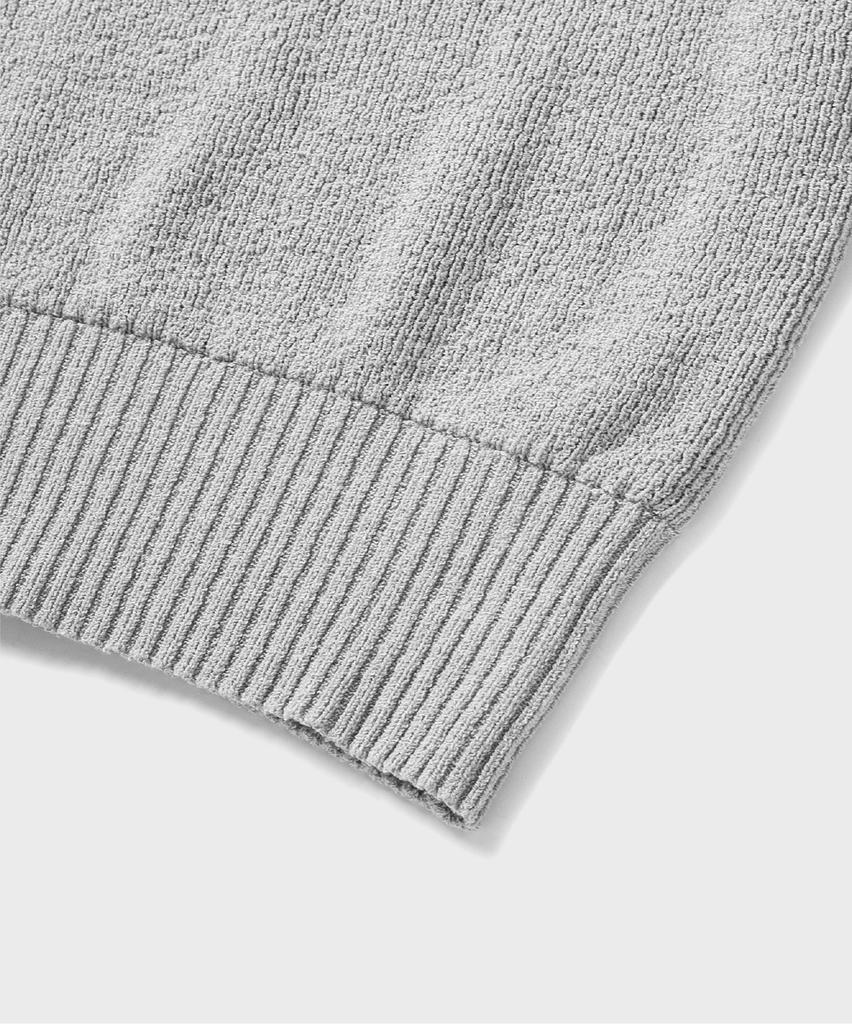NONBLANK Raglan Half Sleeve Collar Crop Knit_Grey