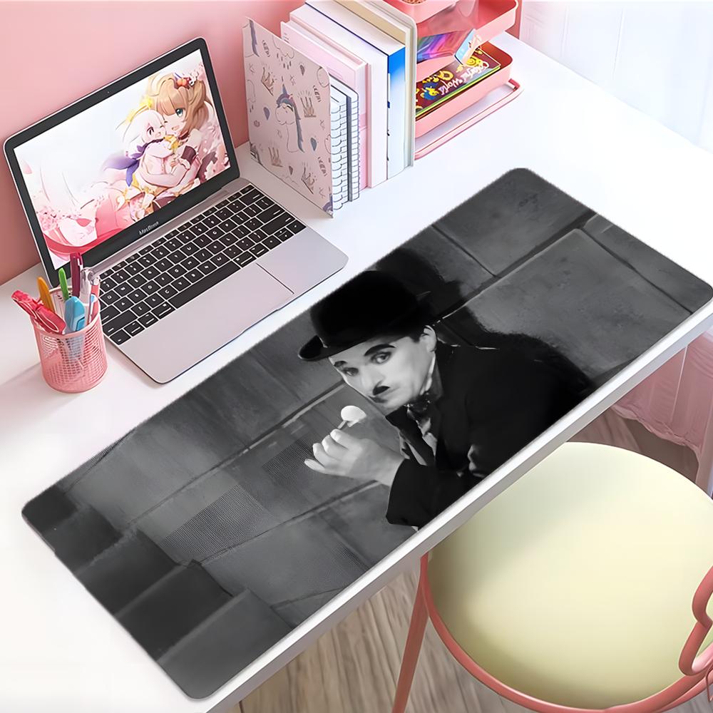 Classic Funny Actor CCharlie Chaplin Mouse Pad Large Thick Desk Pad Stitched Edges Gaming Mouse Mat For Pc