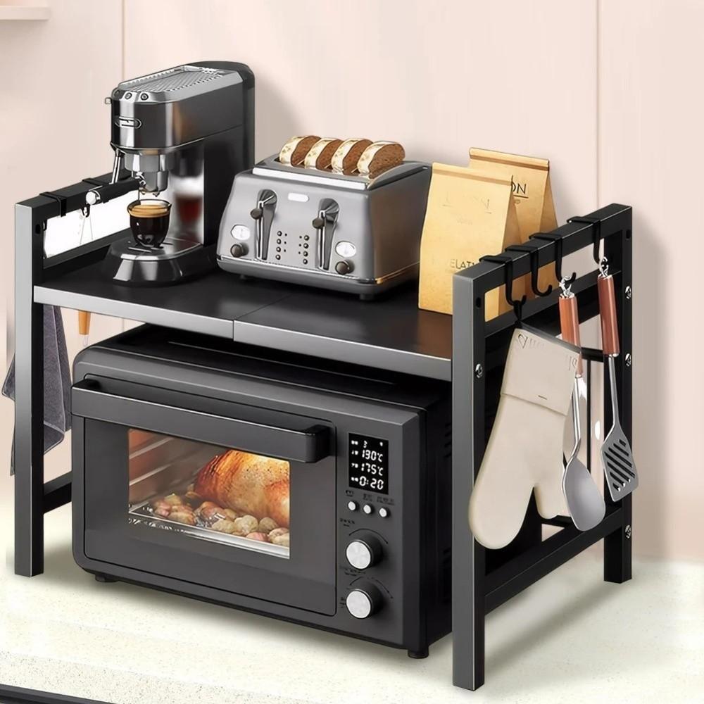 Retractable Metal Kitchen Storage Rack Adjustable Oven Storage Shelf Seasoning Storage