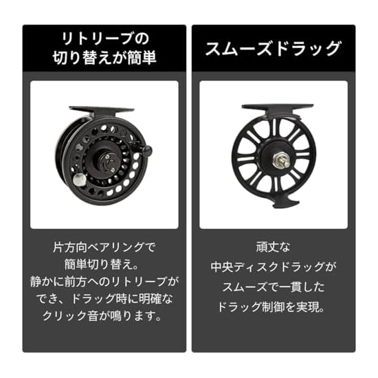 COLGAI HVCE Graphite Large Arbor Fly Reel Center Drag System 3/4