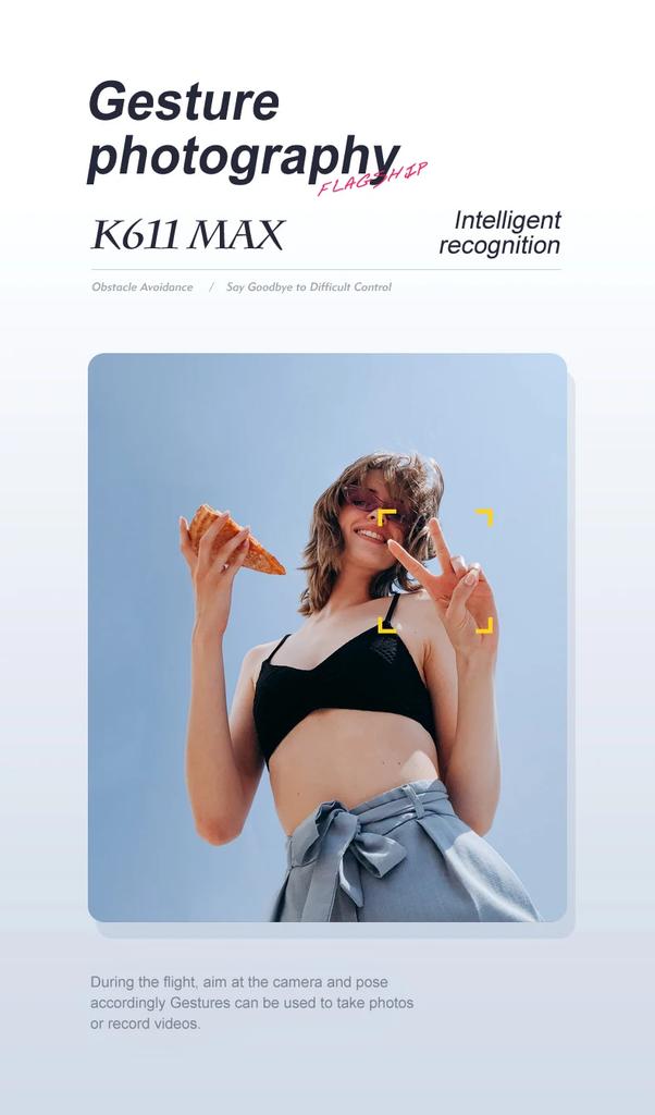 K611 MAX Drone Profissional Brushless Obstacle Avoidance 8K Двойная камера Оптическое позиционирование потока Складной летательный аппарат FPV 2024 Дрон