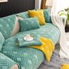 Plain Quilted Plaid Thickened 2/3 Seater Sofa Slipcover Milk Velvet for Living Room Corner Couch Cover Soft Furniture Protector