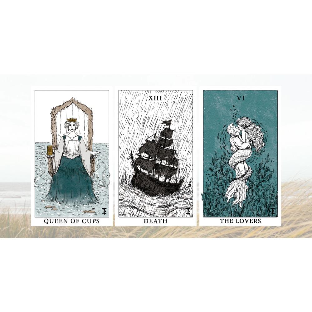 Карточные игры Tempest Tarot 78 шт. Карты Таро на тему океана Красиво оформленная колода для начинающих 10,3*6 см