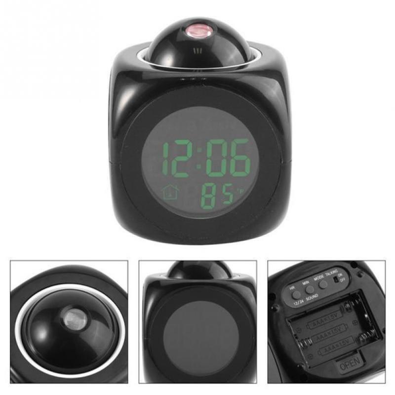 Будильник, светодиодный цифровой дисплей температуры, многофункциональный проектор, голосовое вещание, прикроватная лампа, ночник для детской комнаты