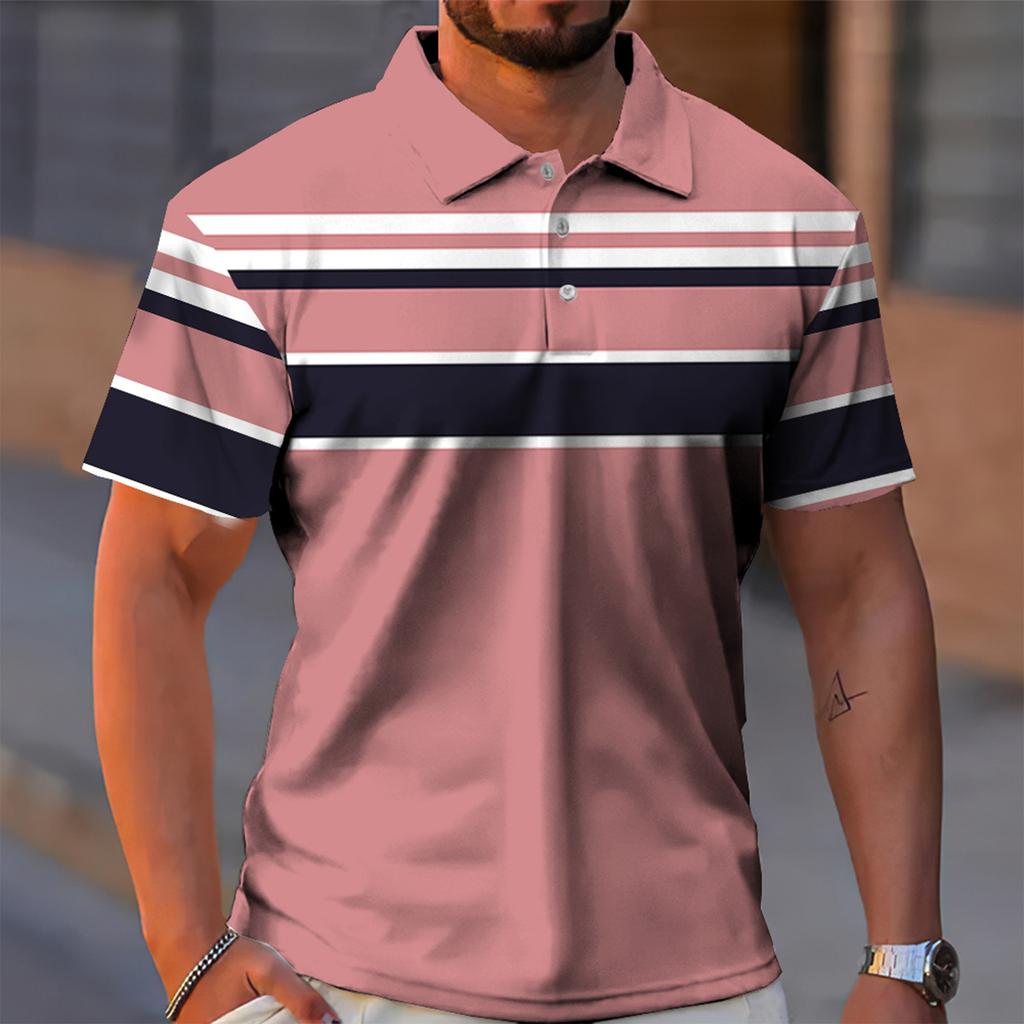 Men's Golf Shirt Casual Sports V Neck Ribbed Collar Short Sleeve Fashion Casual Solid Color Plain Spring & Summer Regular Fit