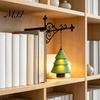 Книжная полка с батарейным питанием, Рождественская лампа, Ночник для уголка с теплым светодиодным ночником, 3D-печатный абажур, Причудливый книжный дисплей, Винтажный скрытый металл